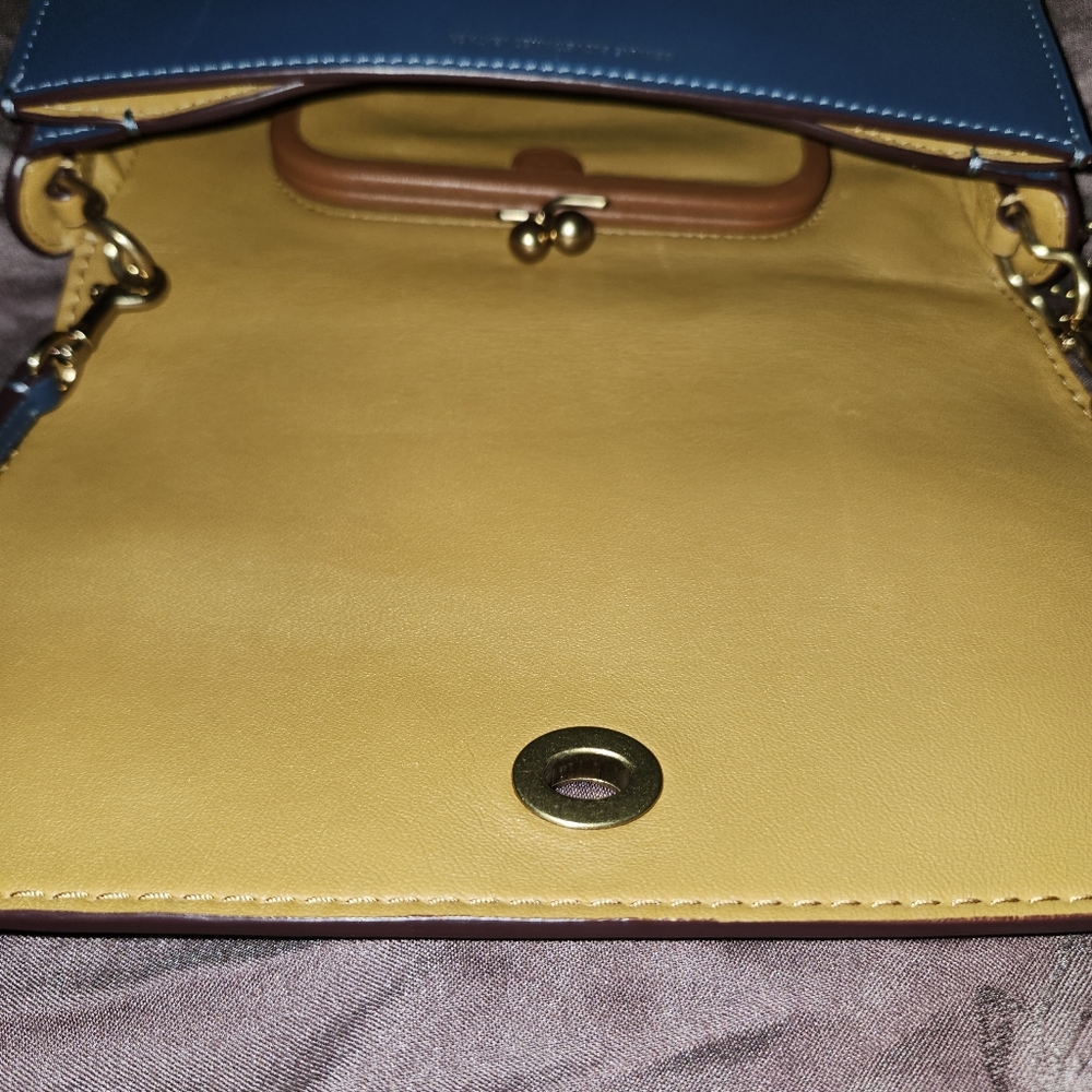 COACH Dinky 1941 Cornflower Blue Glove Tanned Leather Crossbody - Picture 10 of 12